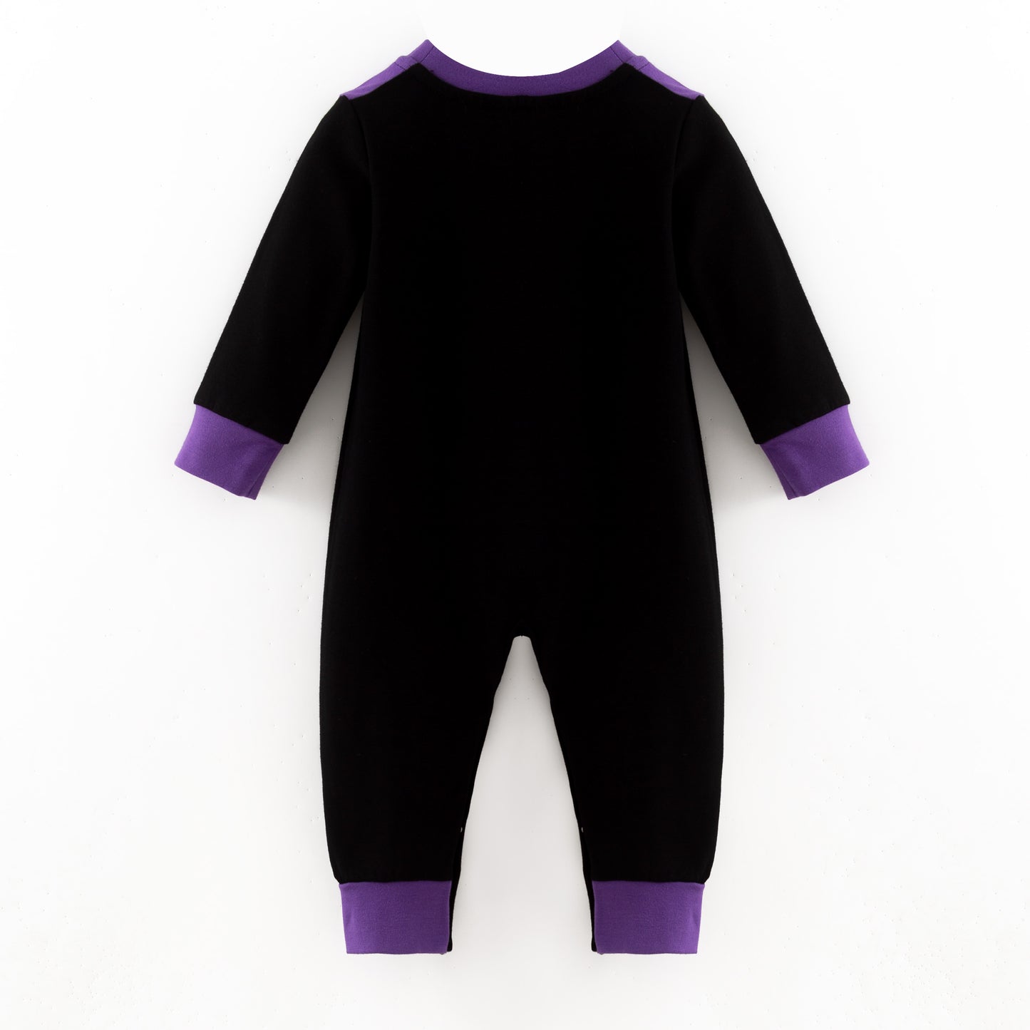 Baby Boys 2026 Mardi Gras Embroidery Black Cotton Romper