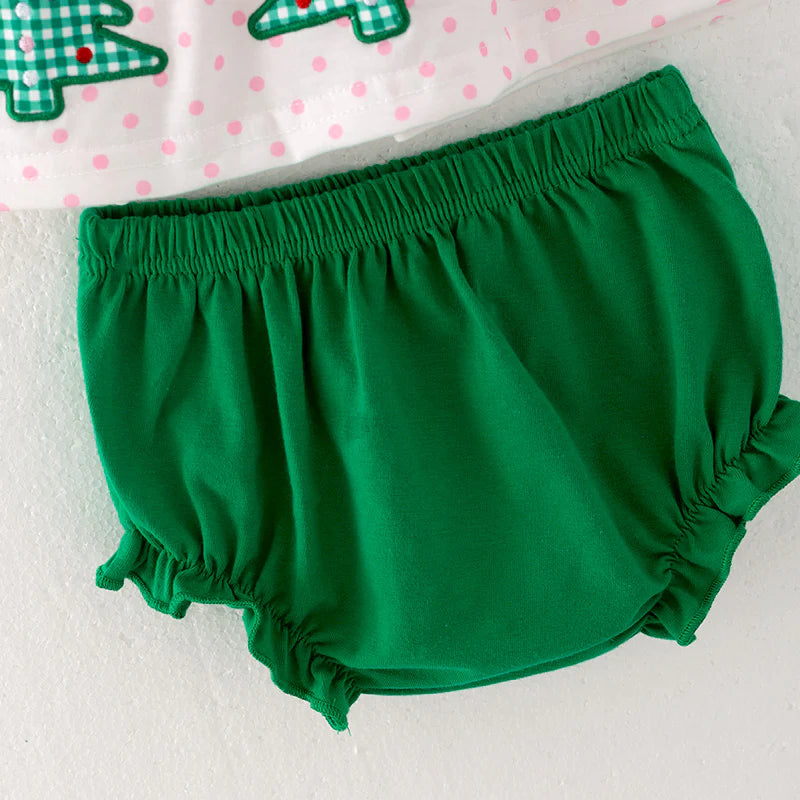 Baby Girls Merry Christmas Embroidery Romper Set