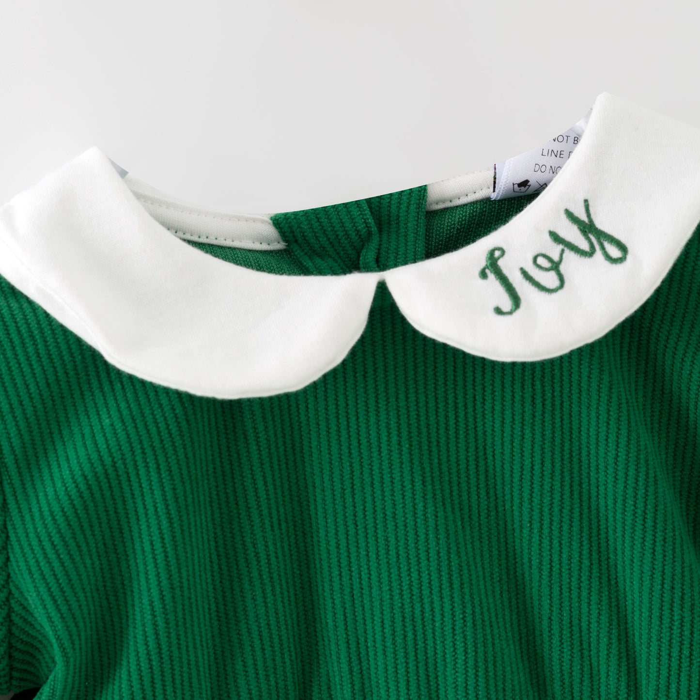 Green Corduroy Personalized Christmas Sibling Clothes – Custom Name Embroidery