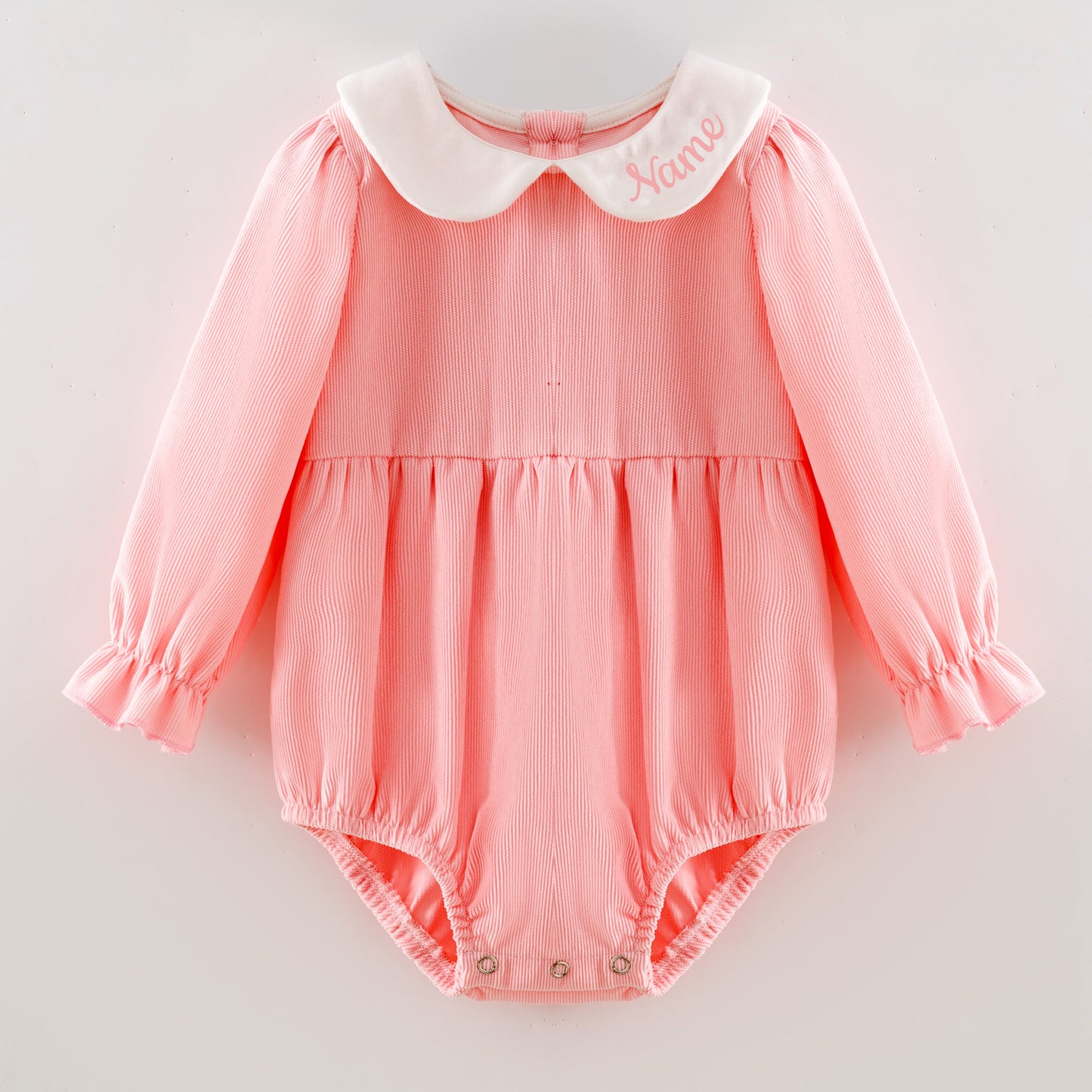 Pink Corduroy Personalized Christmas Sibling Clothes – Custom Name Embroidery