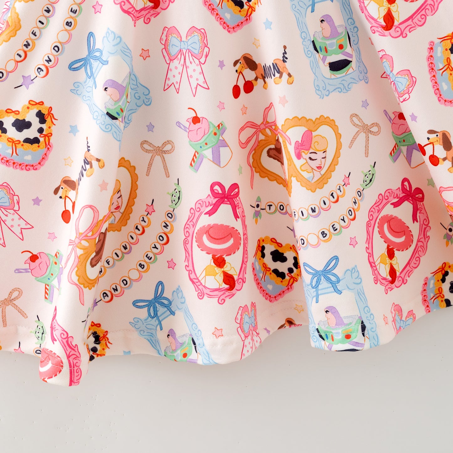 Girls Cute Cartoon Character Short Sleeves Twirl Dress