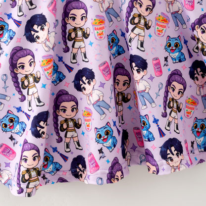 2025 Fall Popular Kpop Demon Hunter Soft Twirl Dress