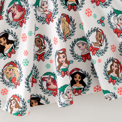 2025 Fall Christmas Character Print Long Sleeves Twirl Dress