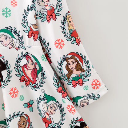 2025 Fall Christmas Character Print Long Sleeves Twirl Dress