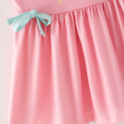 Girls Summer Popsicle Print Pink Bow Mint Dot Short Set