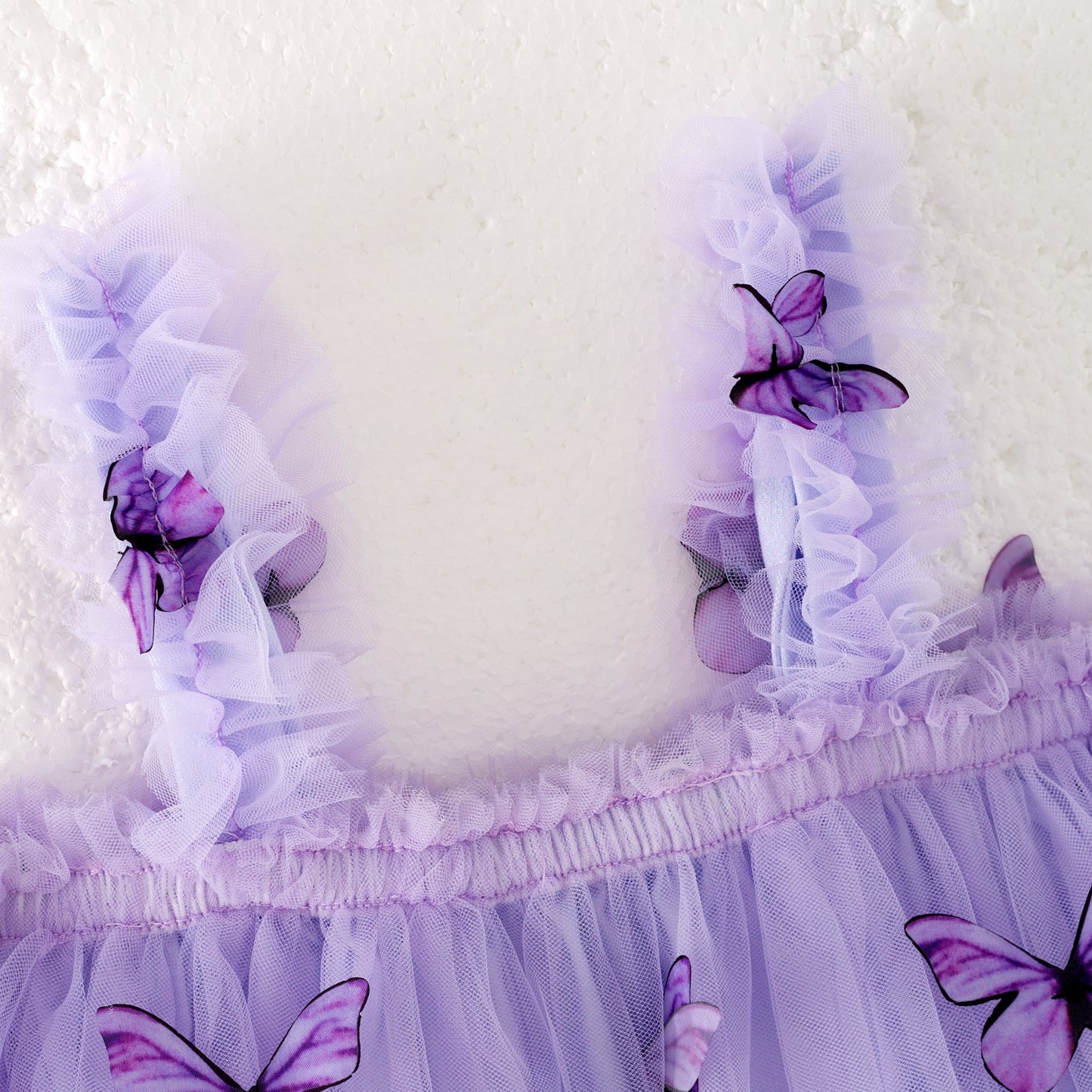 Girls Summer Party Lavender Butterfly Tulle Dress