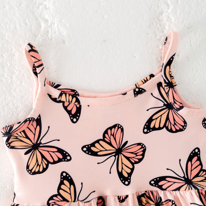 Girls Summer Butterfly Print Soft Short Set