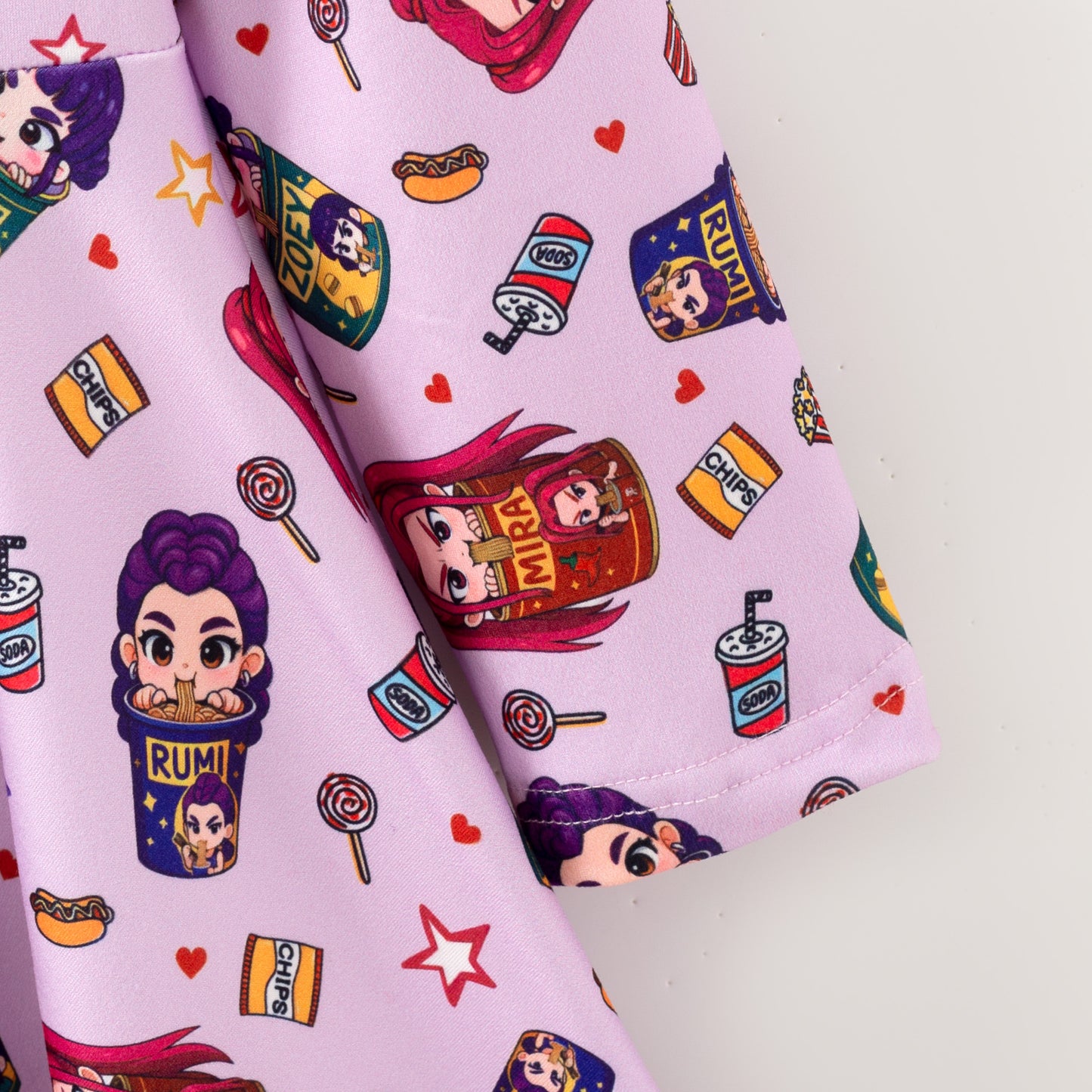 Girls Kpop Demon Hunter Cartoon Long Sleeves Twirl Dress