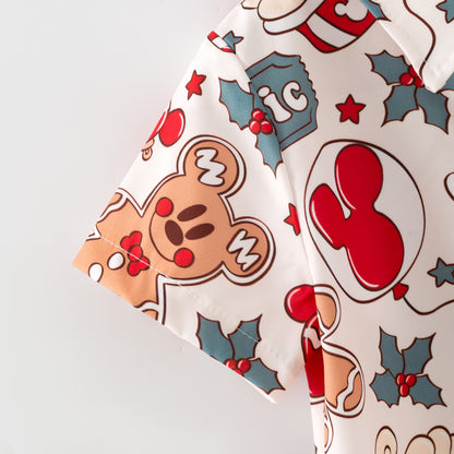 Boys Christmas Cartoon Cute Shirt