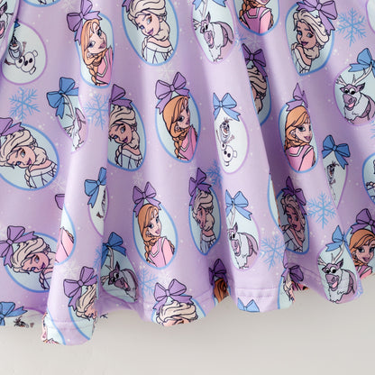 2025 Fall Christmas Character Print Long Sleeves Twirl Dress