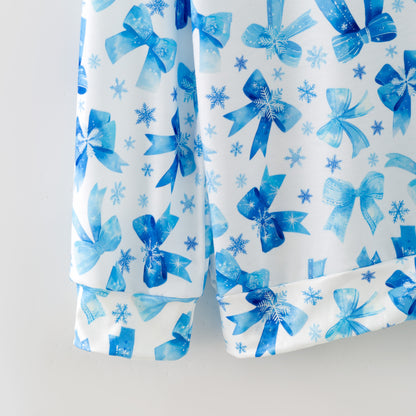 Girls Christmas Fall Bow 2 Pieces Top + Pant Set