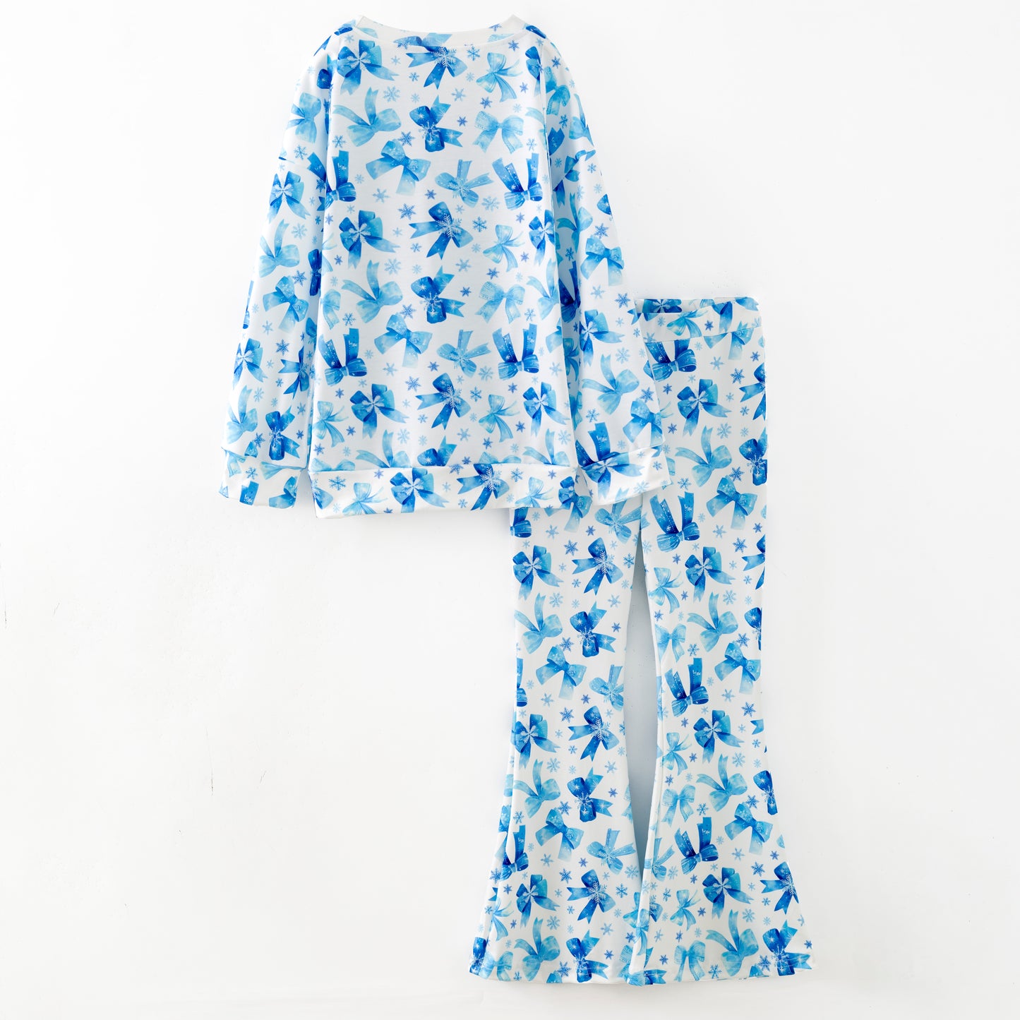 Girls Christmas Fall Bow 2 Pieces Top + Pant Set