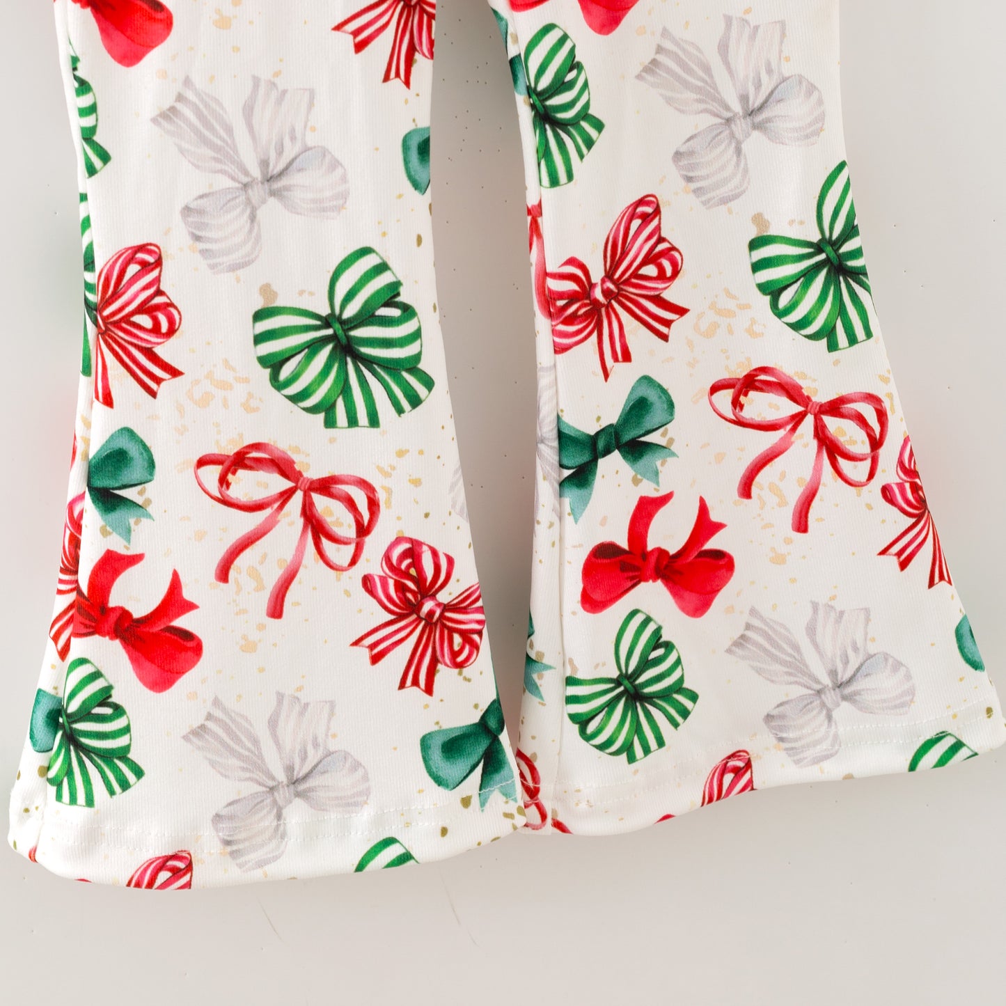 Girls Christmas Fall Bow 2 Pieces Top + Pant Set