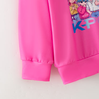 Girls Fall Kpop Demon Hunter Printed Sweatshirts