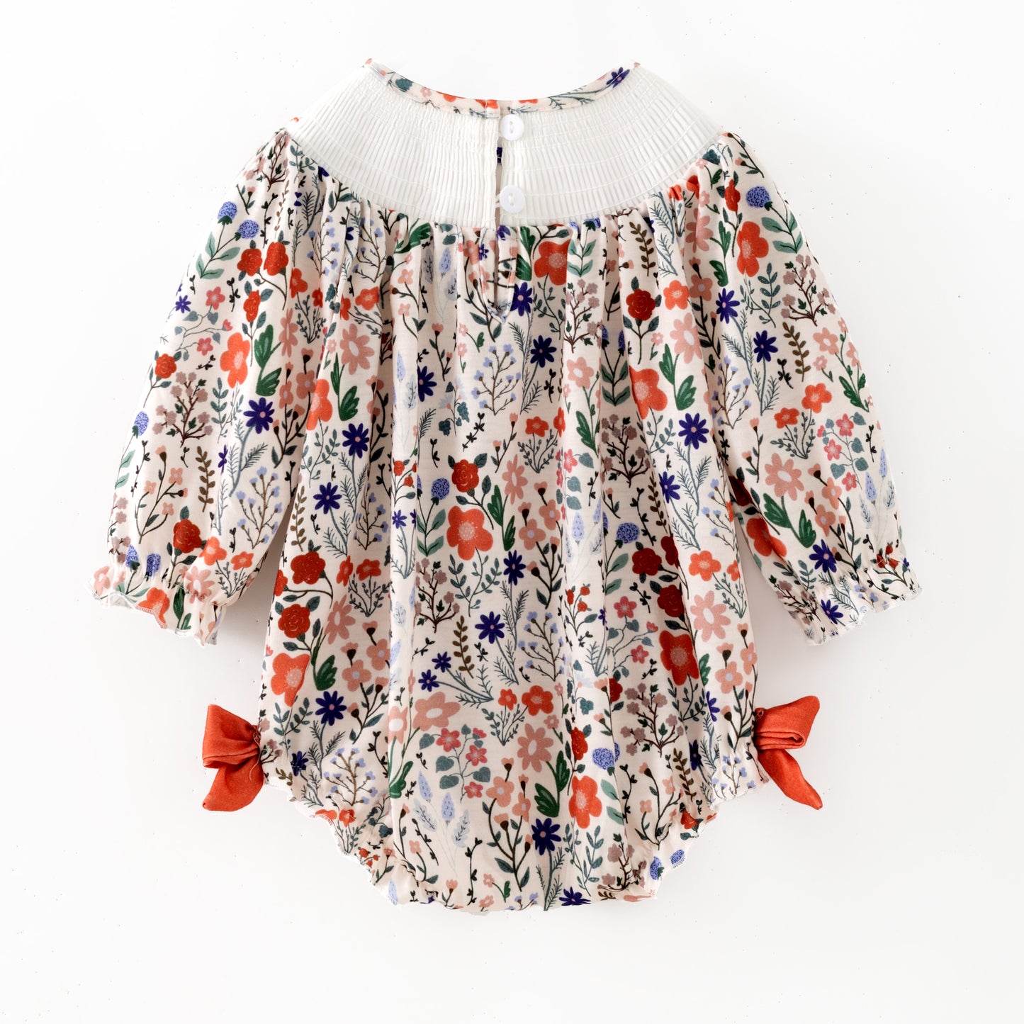 Girls Fall God Is Good Embroidery Smock Floral Dress & Bubble