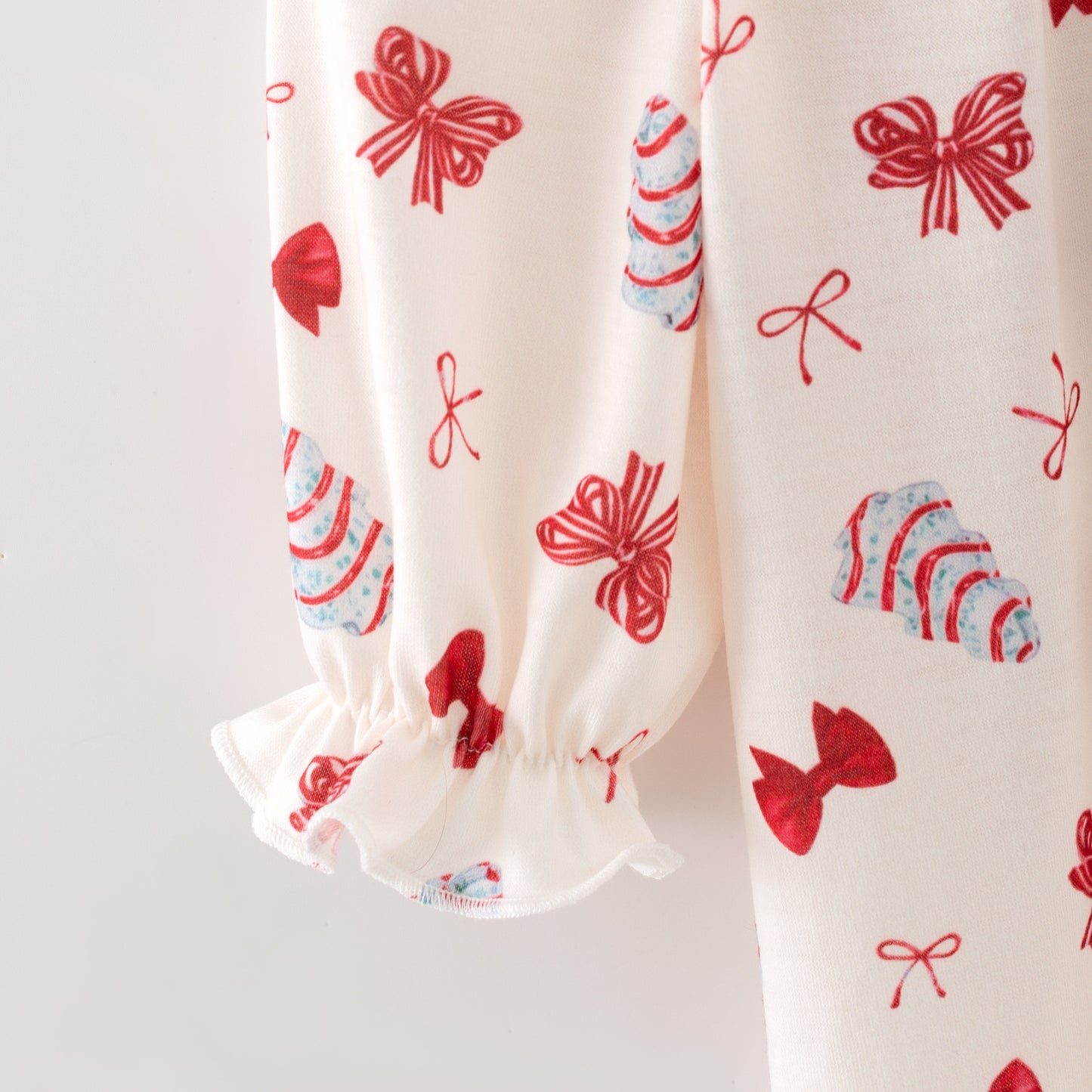 Christmas Tis The Season Sister Embroidered Red Bow Dress&Romper