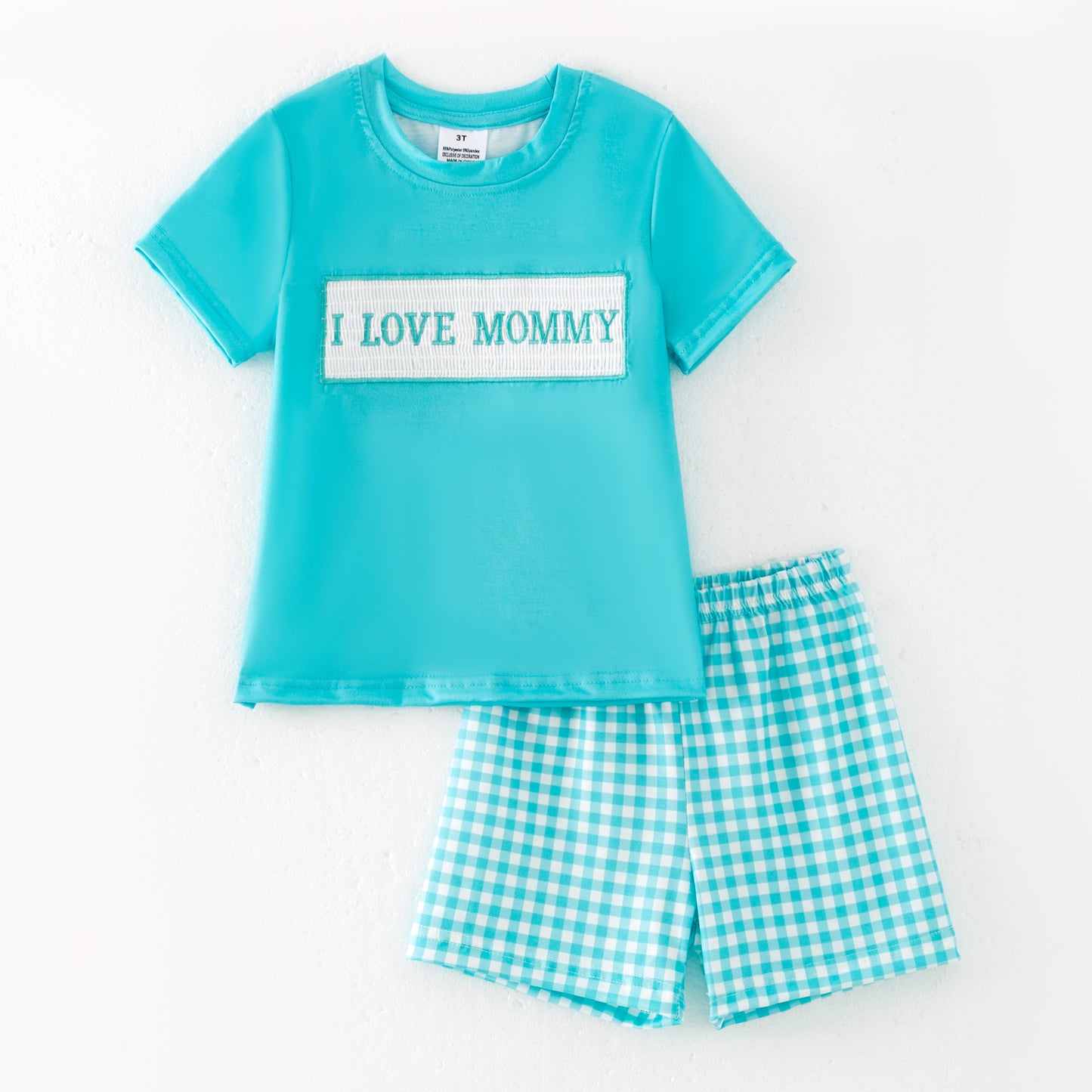 Kids "I LOVE MOMMY" Embroidered Smocked Matching Clothes
