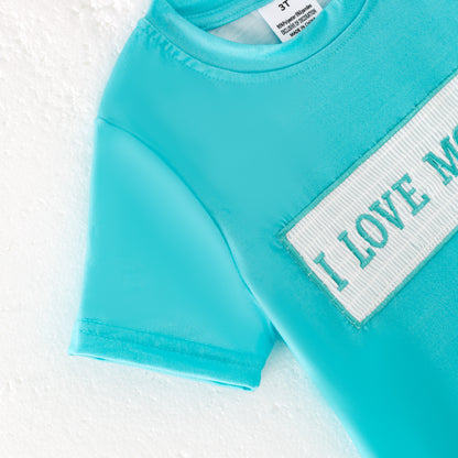 Kids "I LOVE MOMMY" Embroidered Smocked Matching Clothes