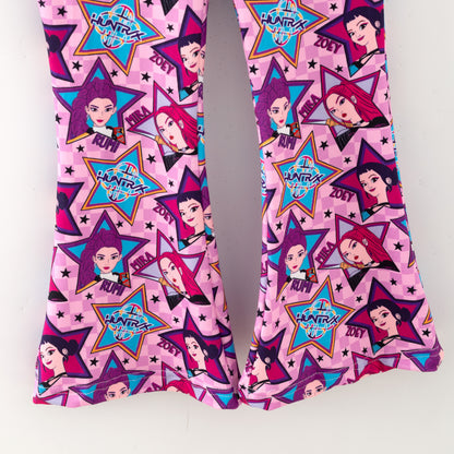 Girls Fall Kpop Demon Hunter Print Pant Set & Top