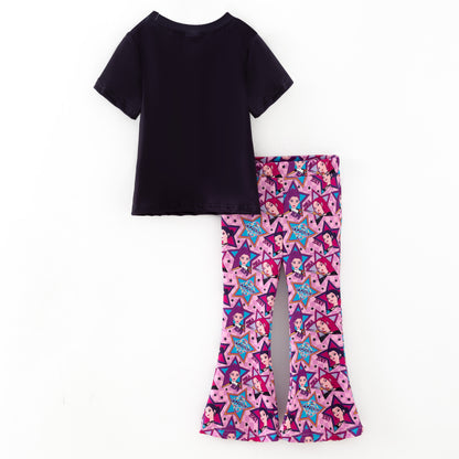 Girls Fall Kpop Demon Hunter Print Pant Set & Top