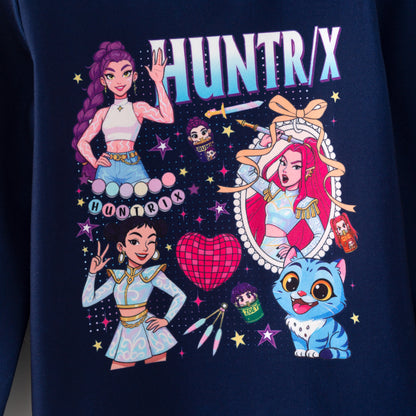 Girls Christmas Fall Kpop Demon Hunter Printed Top + Pant Set