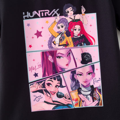 Girls Fall Kpop Demon Hunter Print Pant Set & Top