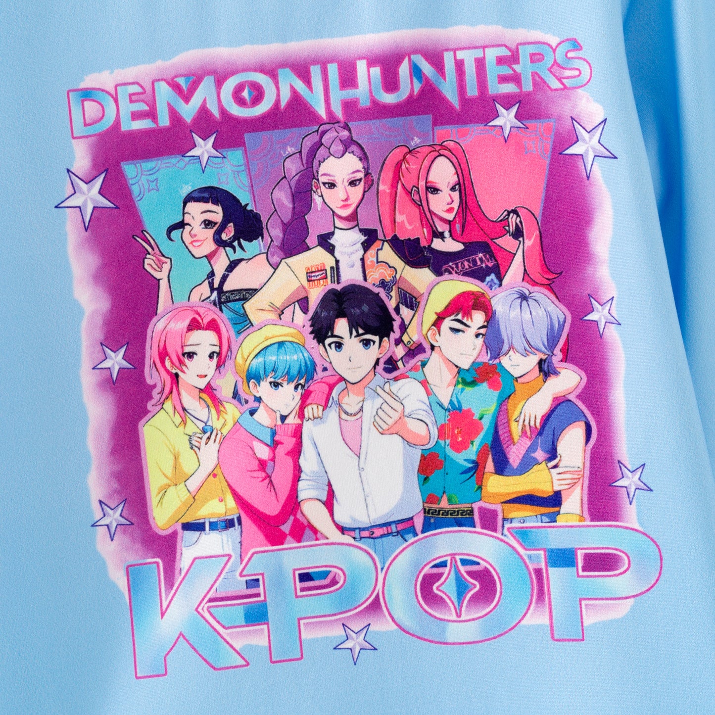 Girls Christmas Fall Kpop Demon Hunter Printed Top + Pant Set