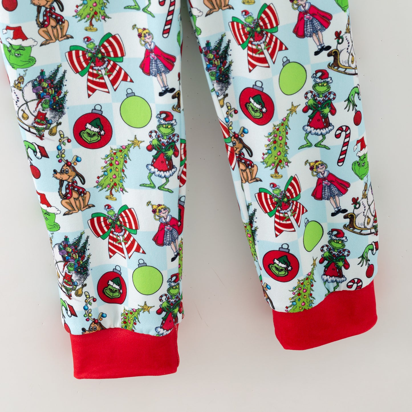 Girls Christmas Winter Grinch Printed Pajamas Set