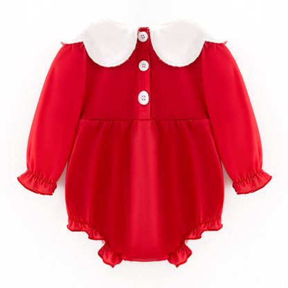 Christmas Lights Embroidered Sibling Set – Holiday Dress & Bubble