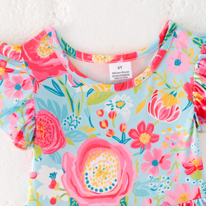 Mommy And Me Mother's Day Flower Print Dress