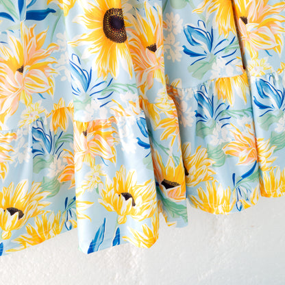 Mommy And Me Mother's Day Yellow Sunflower Print Dress