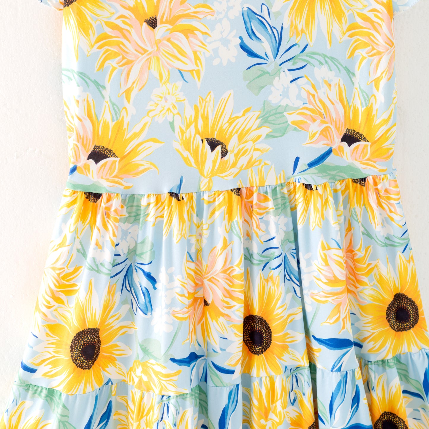 Mommy And Me Mother's Day Yellow Sunflower Print Dress