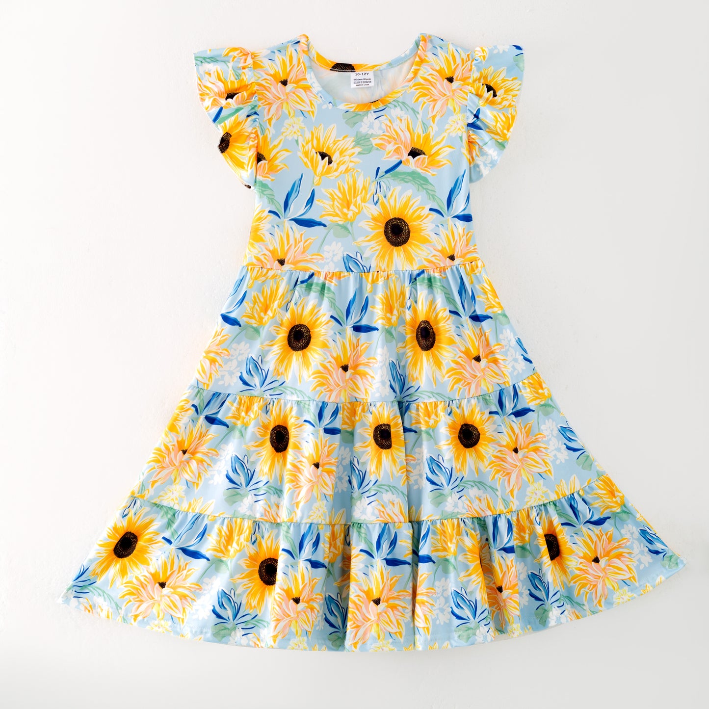 Mommy And Me Mother's Day Yellow Sunflower Print Dress