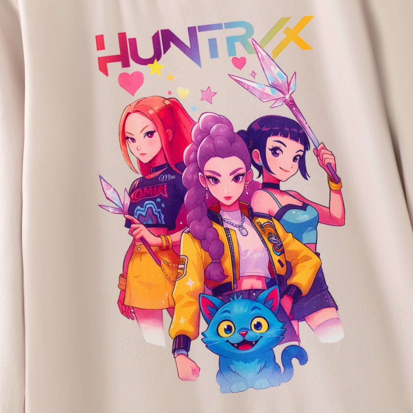 2025 Fall Girls Kpop Demon Hunters Print Milk Silk Sweatershirt