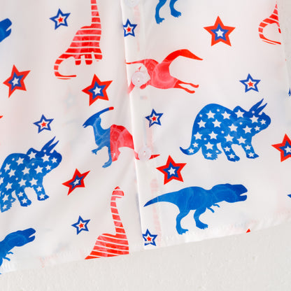 Boys July 4th Star Dinosour Short Sleeves Shirt
