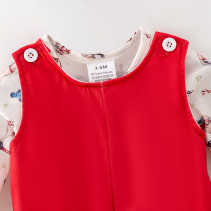 Christmas Nutcracker & Rocking Horse Print Sibling Set – Holiday Outfit Set