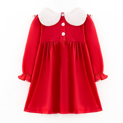 Christmas Lights Embroidered Sibling Set – Holiday Dress & Bubble