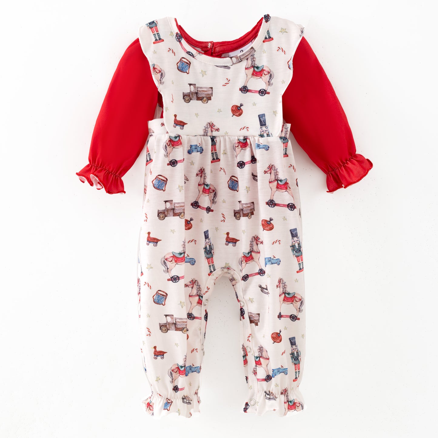 Christmas Nutcracker & Rocking Horse Print Sibling Set – Holiday Outfit Set