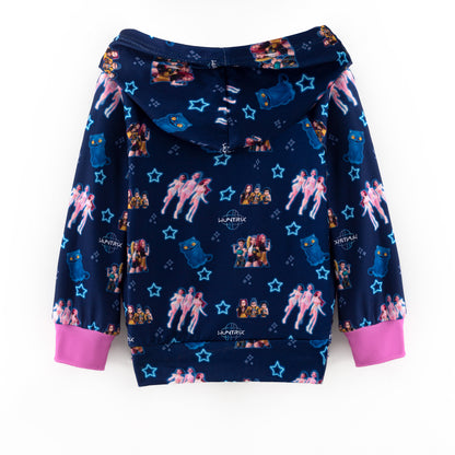 2025 Fall Girls Hot Pink Kpop Demon Hunter Printed Pocket Hoodie