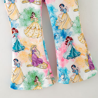 2025 Christmas Fall Girls Cartoon Princess Bell Pant Set