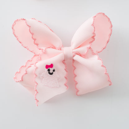 Girls Halloween Pumpkin Ghost Orange Pink Headwear Bow