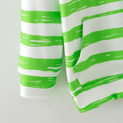 2025 Christmas Grinch Green Stripes Father And Girls Hoodies