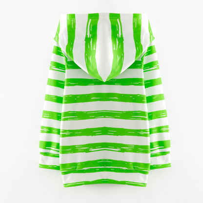 2025 Christmas Grinch Green Stripes Father And Girls Hoodies