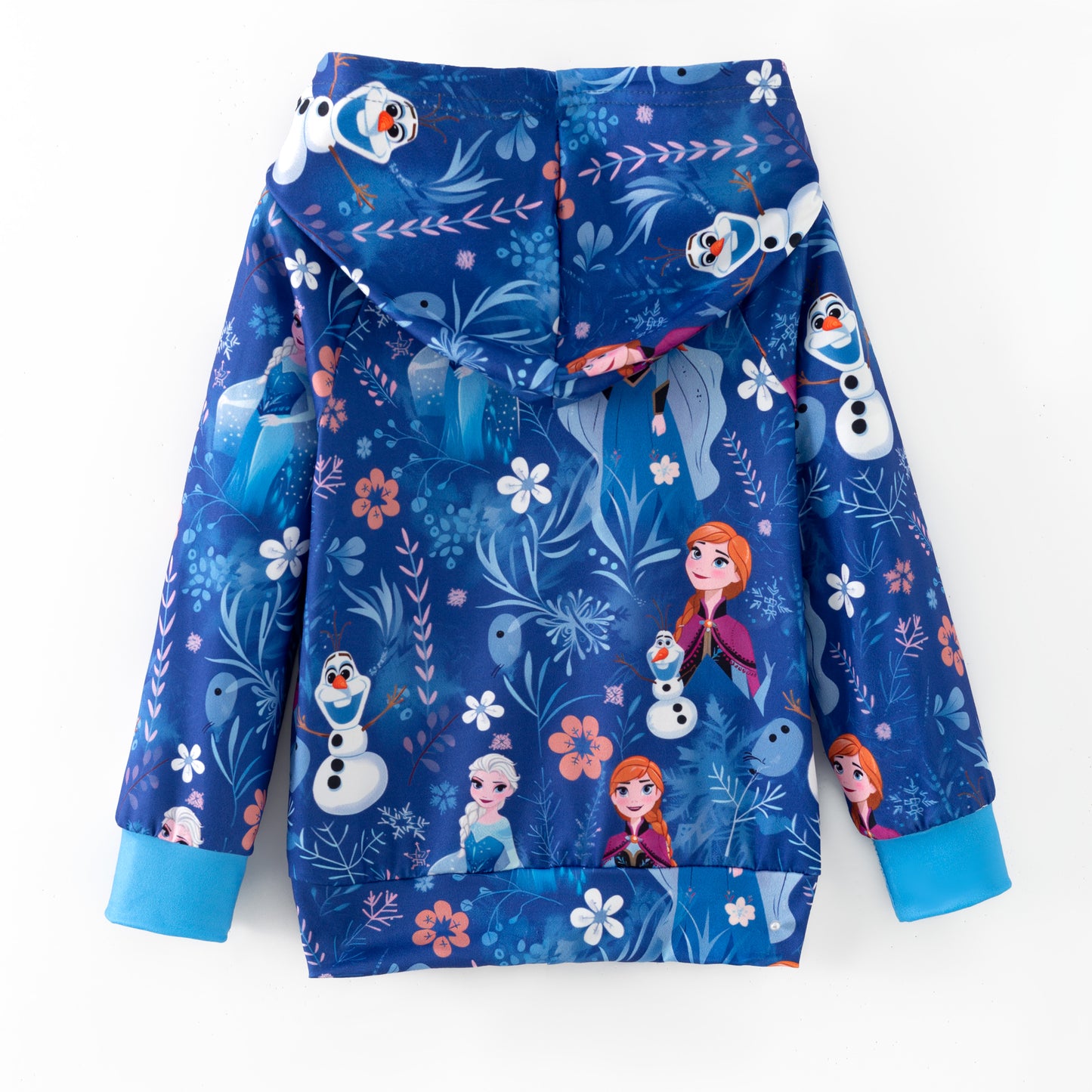 Kids Fall Winter Frozen Cartoon Printed Dress & Hoodie
