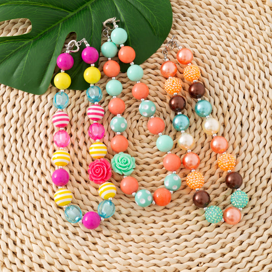 Girls Fashion Cute Chunky Bead Necklaces Accessory