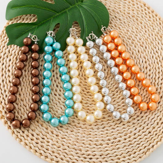 Colorful Faux Pearl Necklace for Girls