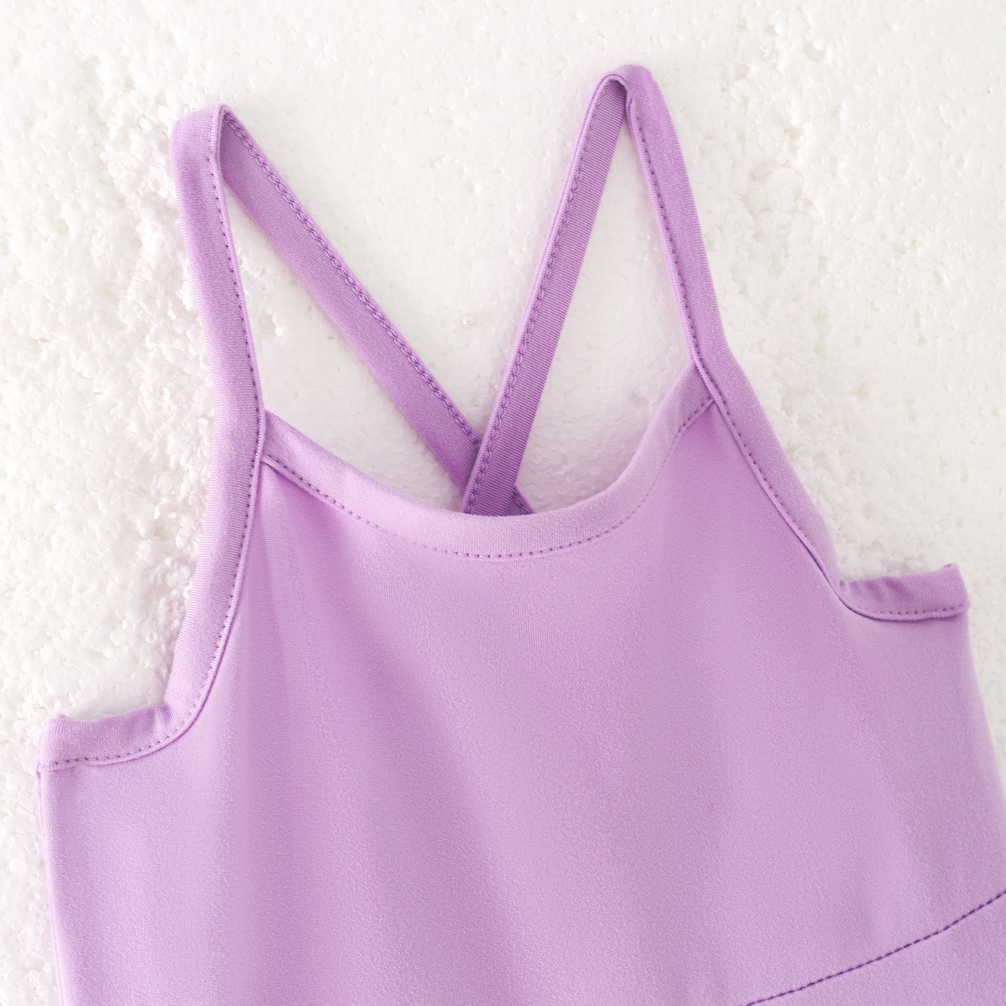 Girls Summer Outdoor Solid Color Soft Athletic Dress