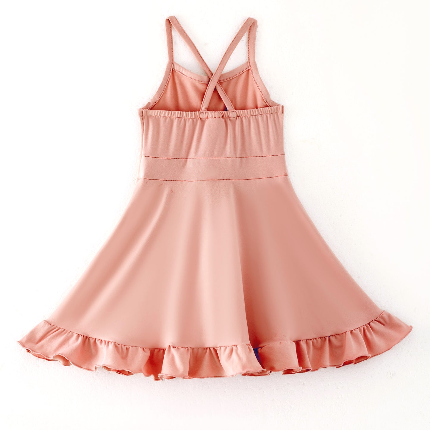 Girls Summer Outdoor Solid Color Soft Athletic Dress
