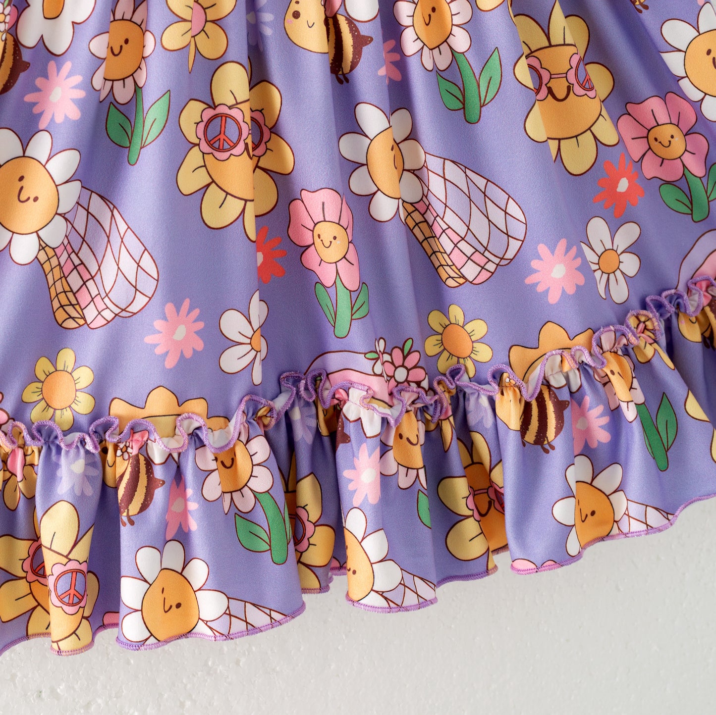 Siblings Girls Summer Yellow Grey FloralMatching Clothes