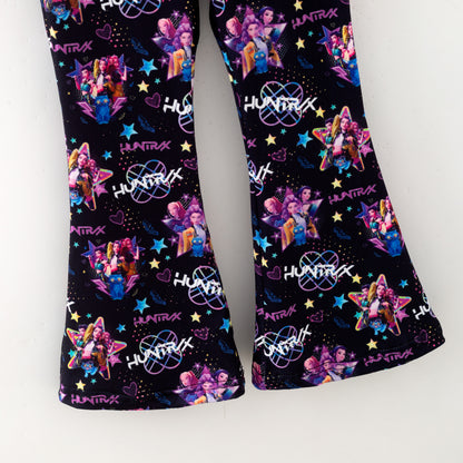 Kpop Demon Hunters Print Girls Fall Bell Pant Set